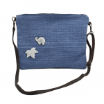 Bolso cartera loneta azul con hiedra y elefante CQ