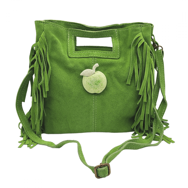 Bolso flecos ante verde pistacho manzana CQ