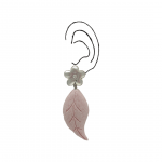 Pendientes Maxi flor plateada hoja classic CQ