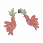 Pendientes maxi hoja trip con palomas de La Paz